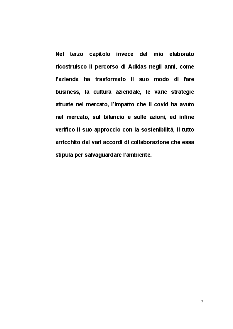 Anteprima della tesi: La competetitività d'impresa nel settore dello sportswear e le strategie di sviluppo internazionale . Il caso Adidas, Pagina 3