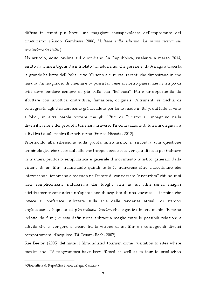 Anteprima della tesi: Cine-turismo, uno strumento di promozione turistica per le location: analisi della professione di location manager, Pagina 6