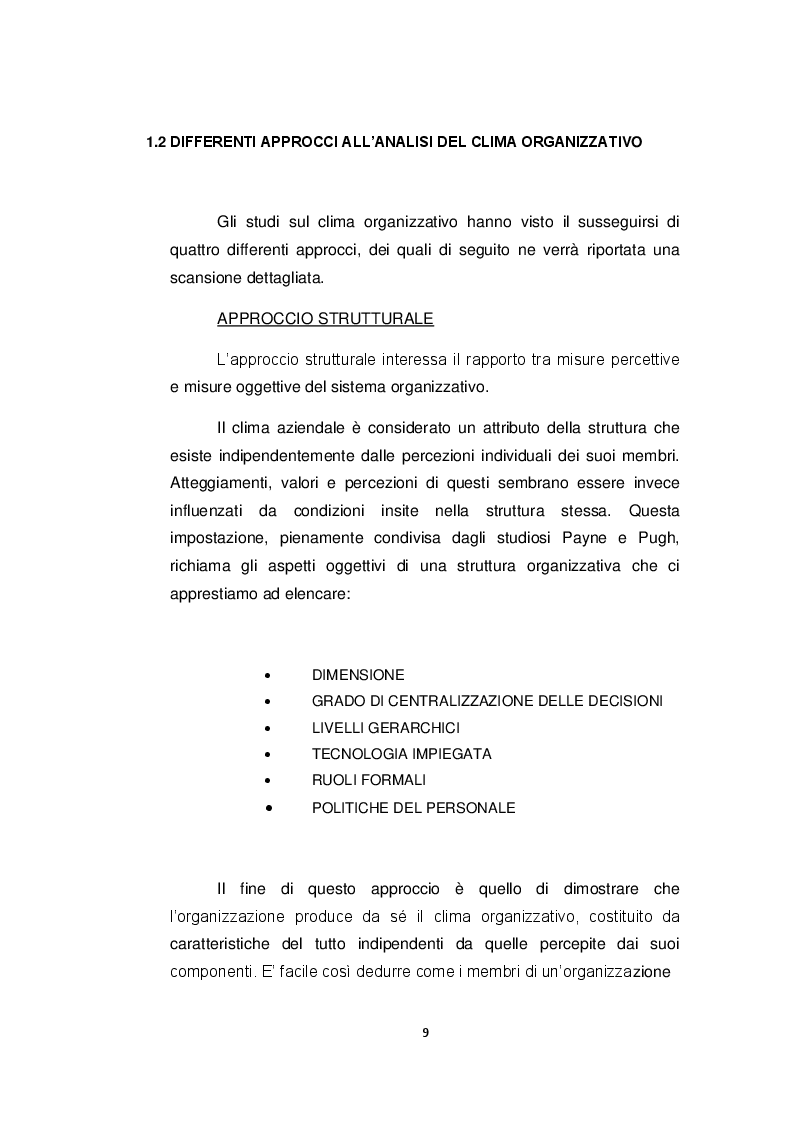 Anteprima della tesi: Clima organizzativo e Performance d'impresa, Pagina 4
