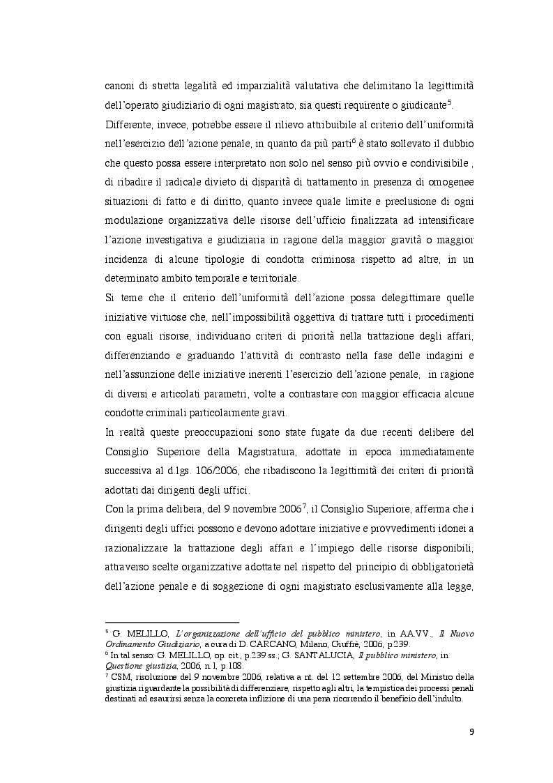 Anteprima della tesi: I problemi dei criteri di priorità nell'esercizio dell'azione penale, Pagina 6