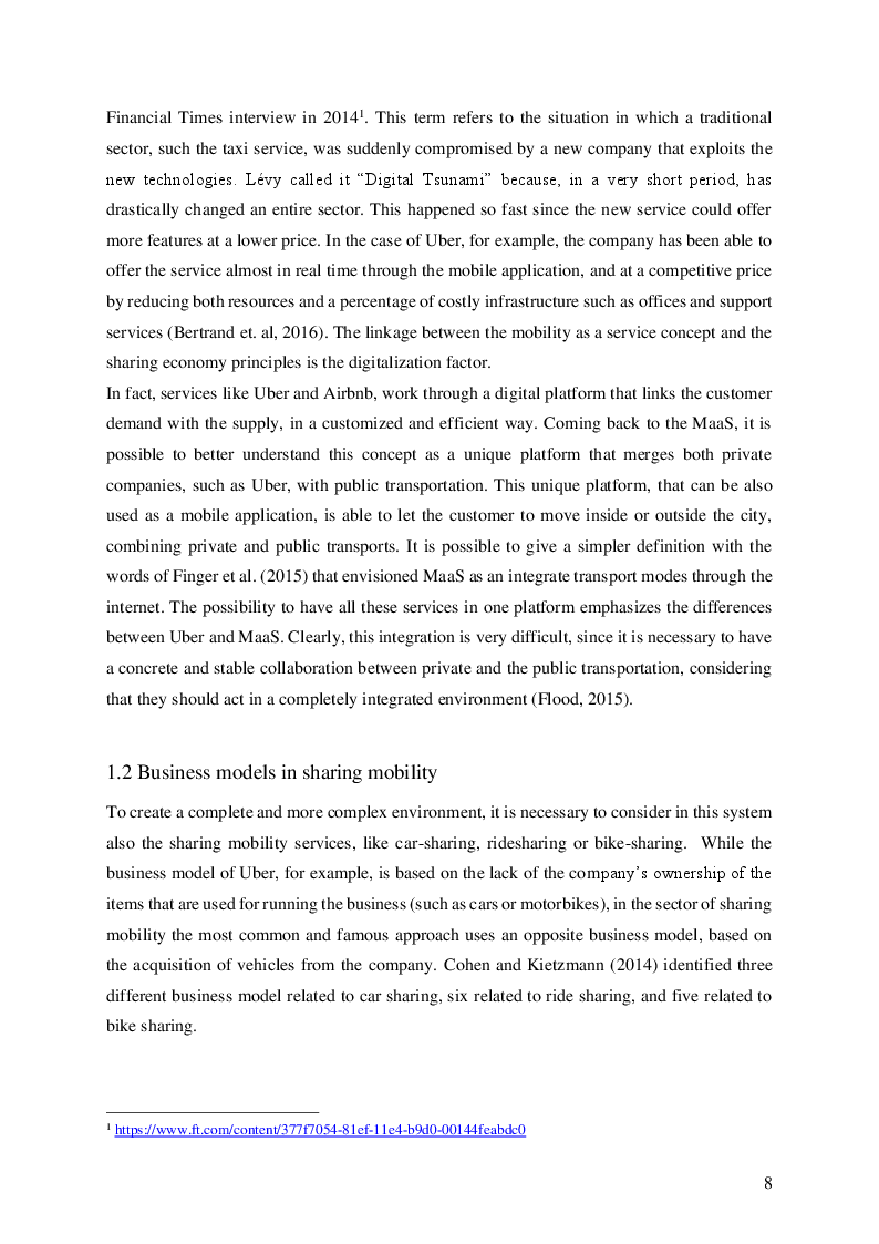 Anteprima della tesi: Mobility as a service and autonomous vehicles: a perspective on the future of mobility, Pagina 3