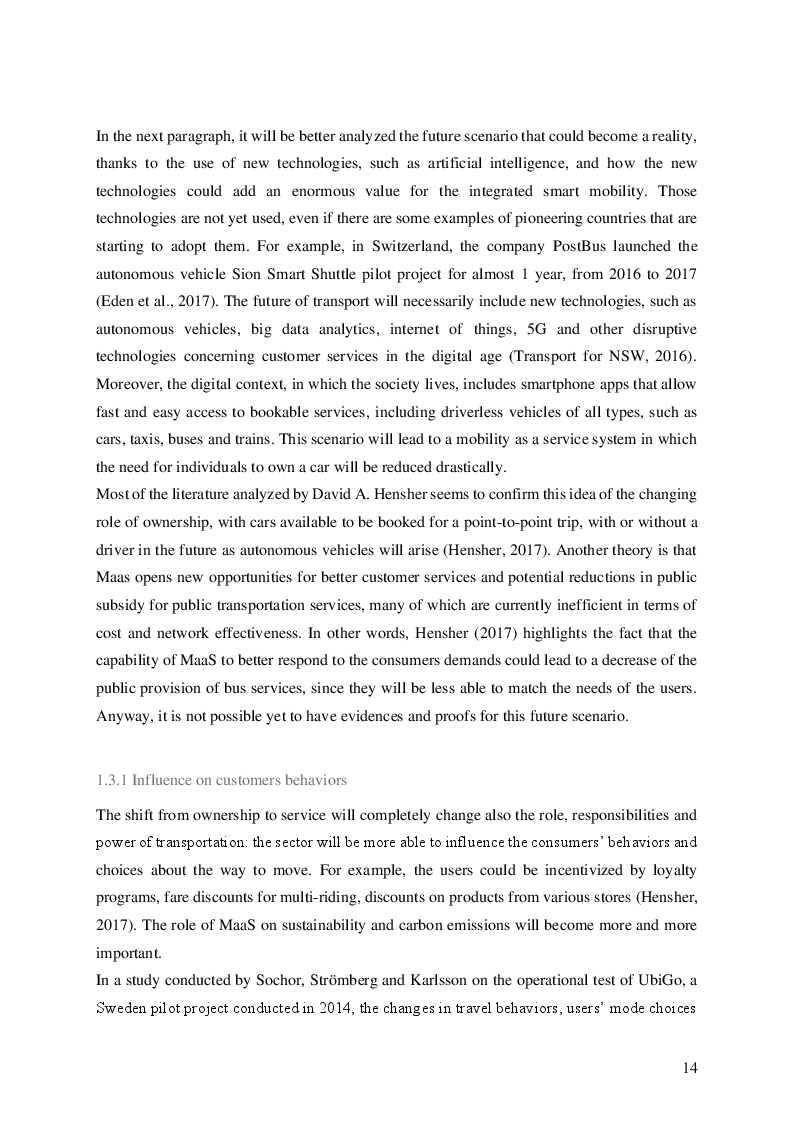 Anteprima della tesi: Mobility as a service and autonomous vehicles: a perspective on the future of mobility, Pagina 9