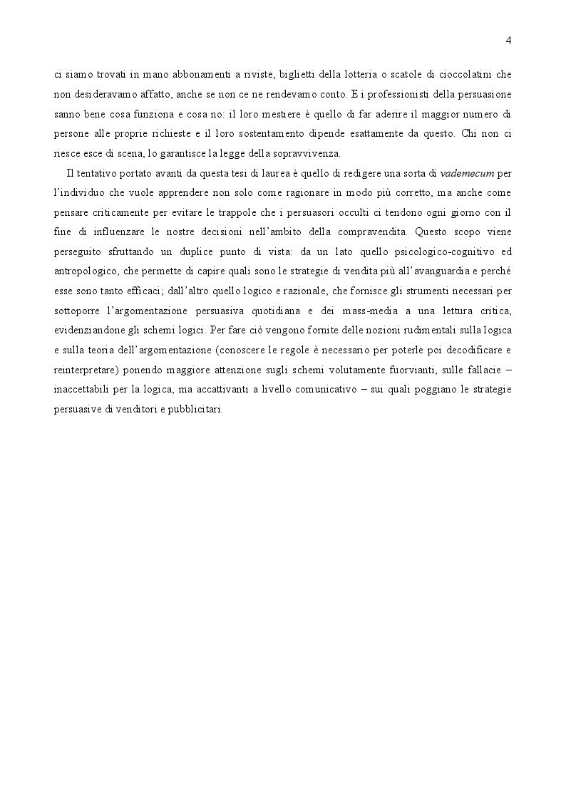 Anteprima della tesi: Logica e Persuasione: la Comunicazione nel Marketing e nella Pubblicità, Pagina 3
