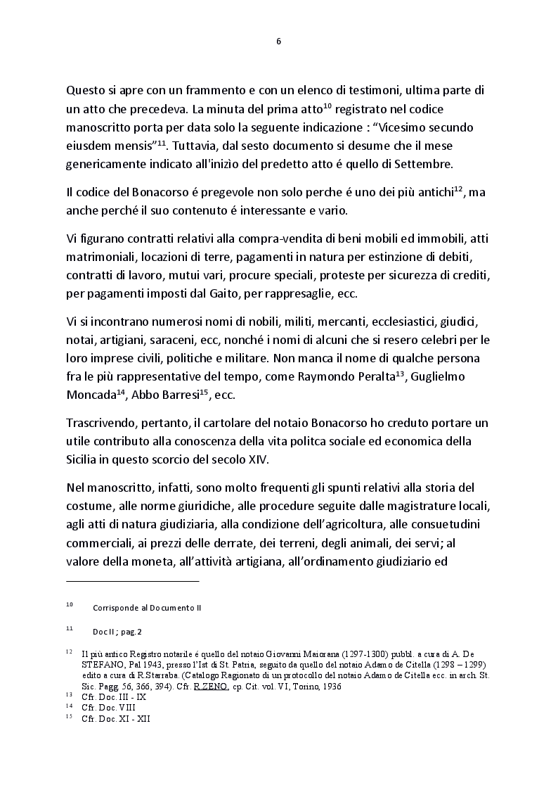 Anteprima della tesi: Il registro notarile di Manfredo Bonacorso, Pagina 6