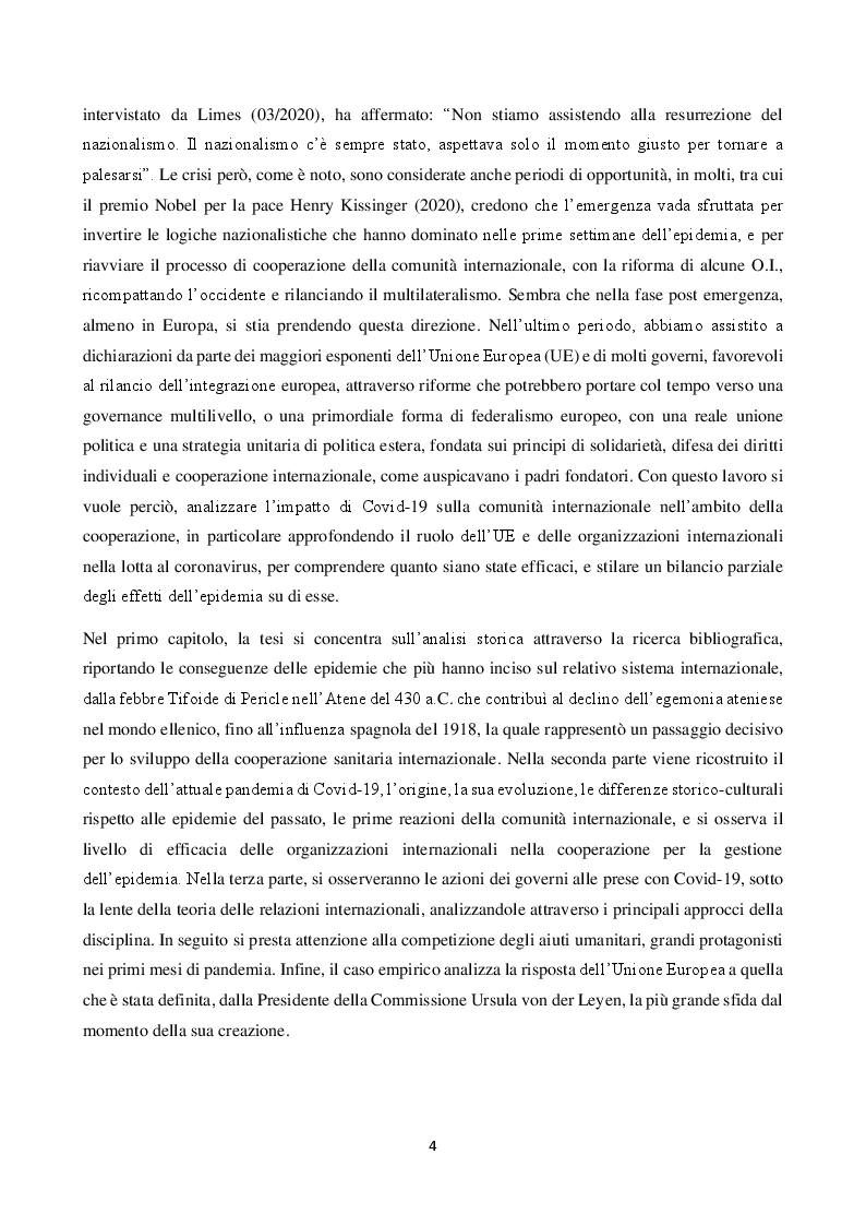 Anteprima della tesi: L'impatto di Covid-19 nelle Relazioni Internazionali: un primo bilancio, Pagina 3