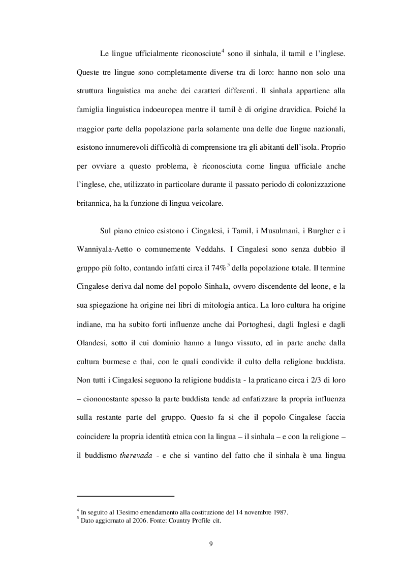 Anteprima della tesi: Il problema dell'ingerenza umanitaria e del diritto dell'autodeterminazione dei popoli nello Sri Lanka, Pagina 3