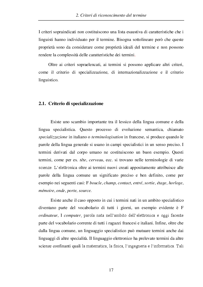 Anteprima della tesi: Terminologia elettronica in francese e italiano, Pagina 10