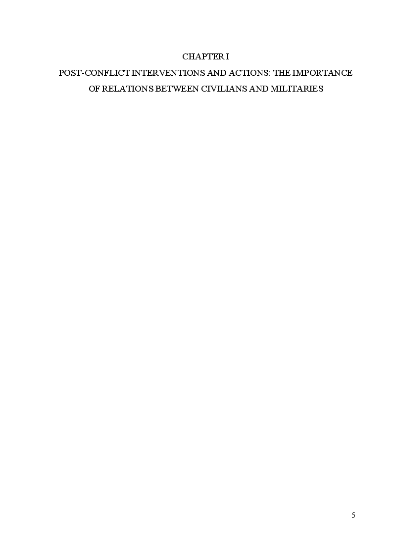 Anteprima della tesi: Post-Conflict Actions: Relations Between Civilians and Militaries and Afghanistan Case, Pagina 4