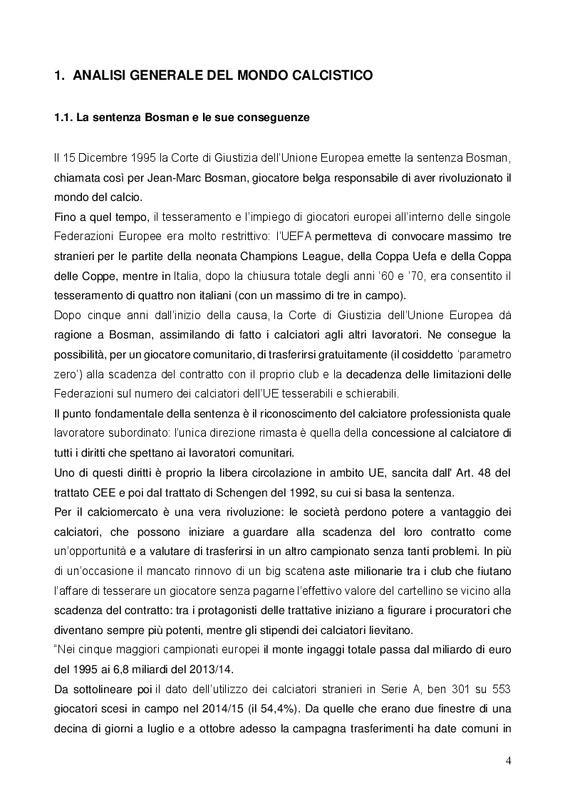Anteprima della tesi: Analisi del percorso sportivo dei giovani calciatori della categoria U17 delle società di serie A, Pagina 3