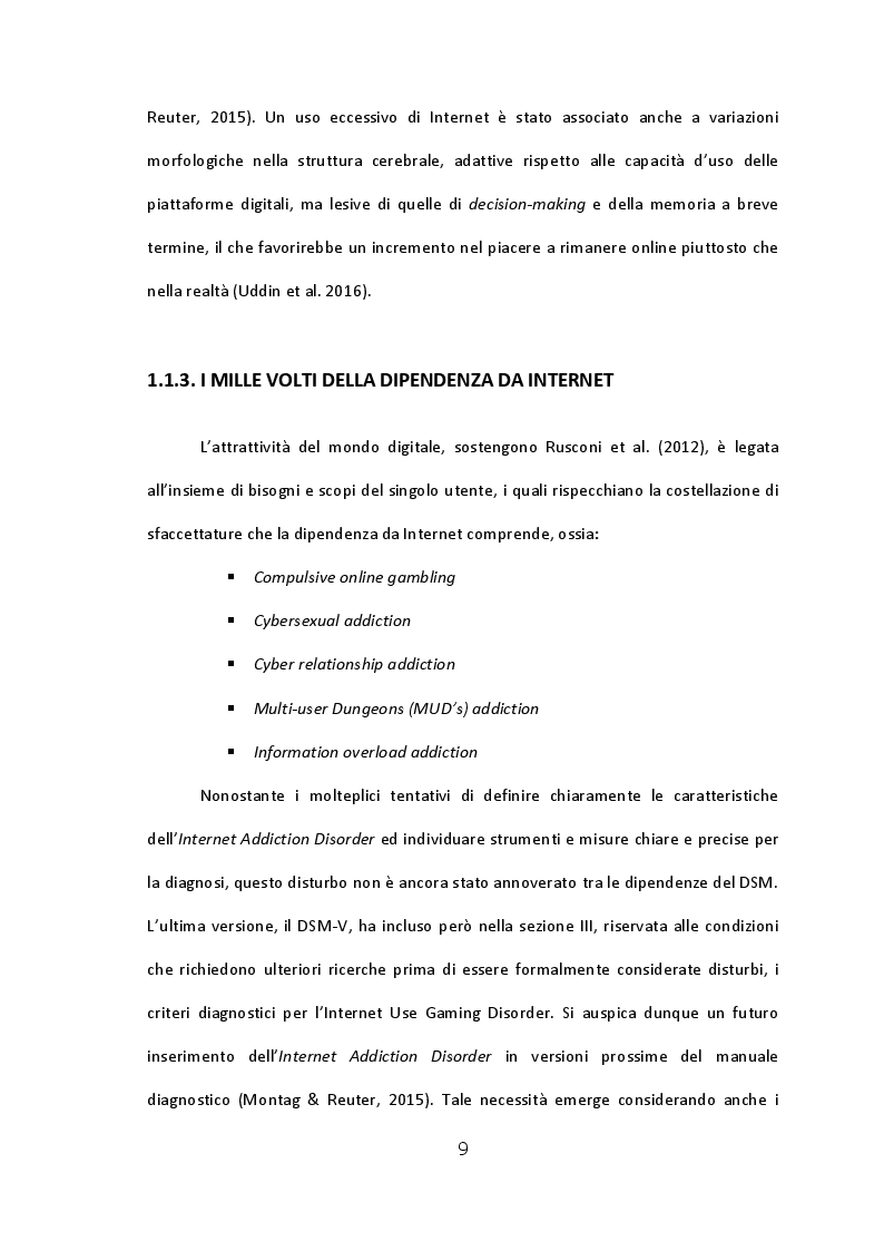 Anteprima della tesi: I nuovi fattori di rischio per il successo accademico: studio sul ruolo dell'Internet Addiction Disorder e del Mind Wandering in un campione di studenti universitari, Pagina 8
