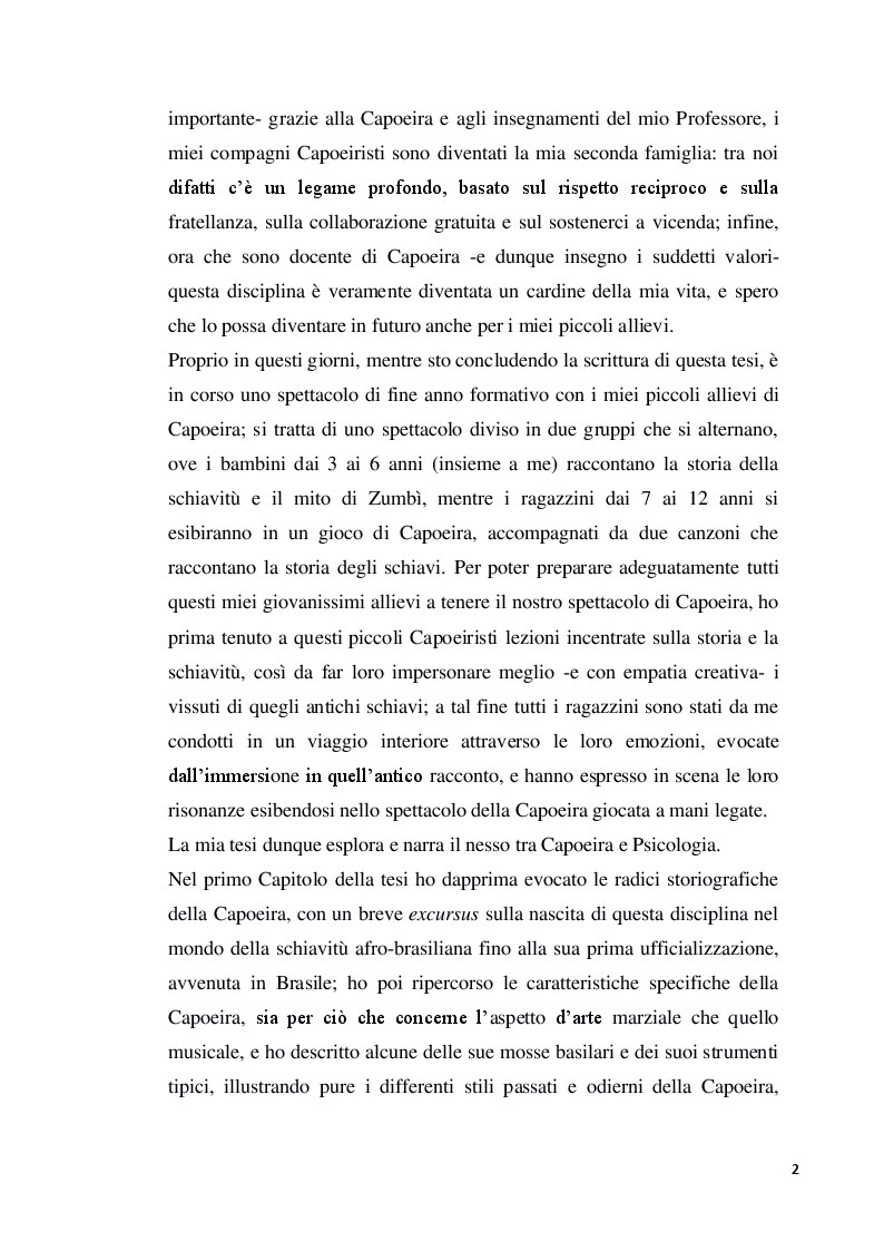 Anteprima della tesi: Capoeira e psicologia: intersezioni dinamiche e cliniche, Pagina 3