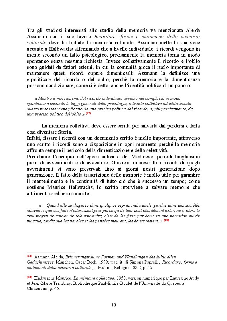 Estratto dalla tesi: Memoria e migrazione: «L'Italia tra passato e presente» Ricerca su Vita di Milania Mazzucco e Oltre l'hijab di Assia Belhadj