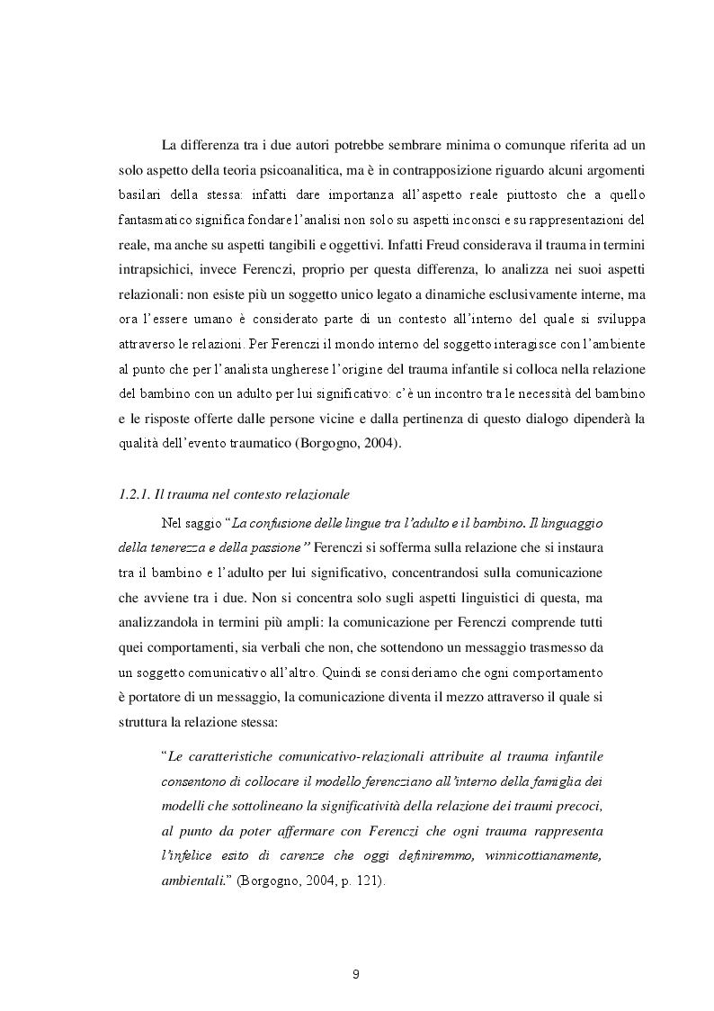 Estratto dalla tesi: Traumatofilia. La coazione a ripetere il trauma da abbandono negli adolescenti adottati