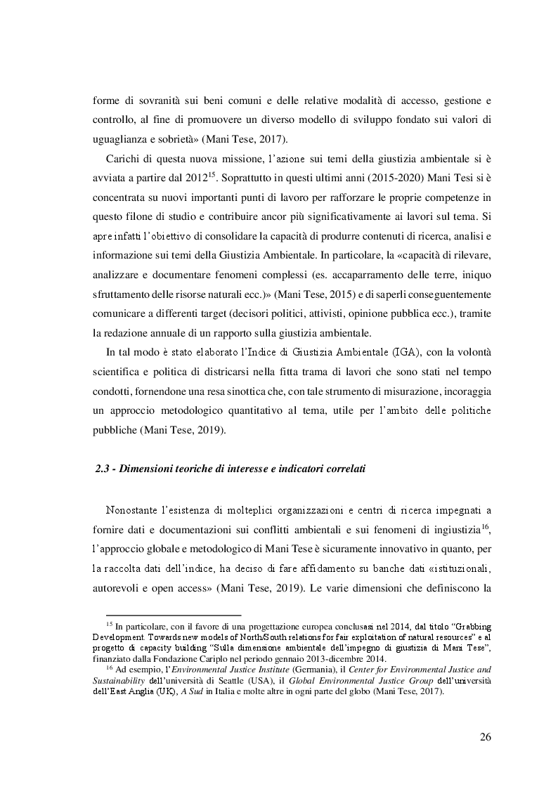Anteprima della tesi: Verso una misurazione della Giustizia Ambientale. Analisi della costruzione di un indice per monitorare equità ambientale e benessere, Pagina 6