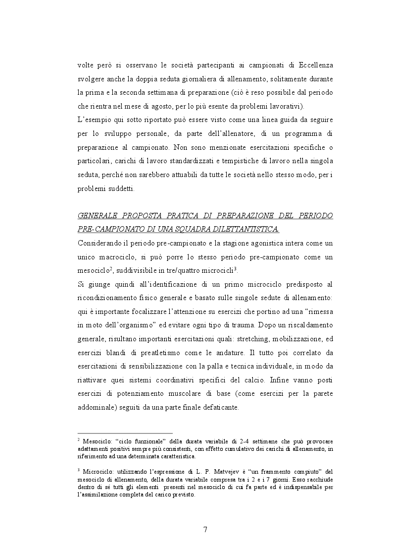 Anteprima della tesi: L'allenamento calcistico dei professionisti e dei dilettanti: due realtà a confronto, Pagina 5