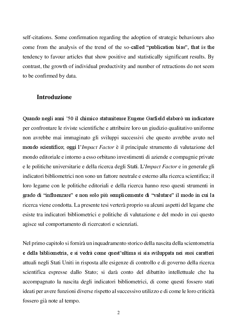 Anteprima della tesi: Gli effetti delle politiche di valutazione della ricerca scientifica, Pagina 3