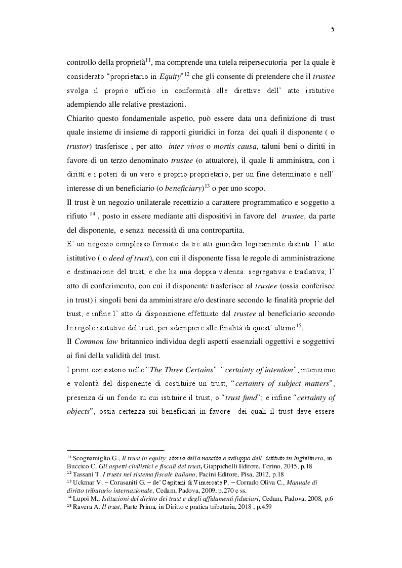 Anteprima della tesi: Trust e regime impositivo, Pagina 6