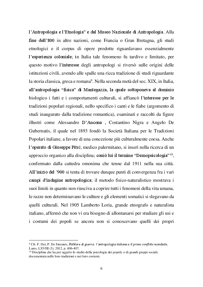 Anteprima della tesi: Il folklore e la Grande Guerra: canti, credenze e pratiche simboliche dei soldati italiani, Pagina 6