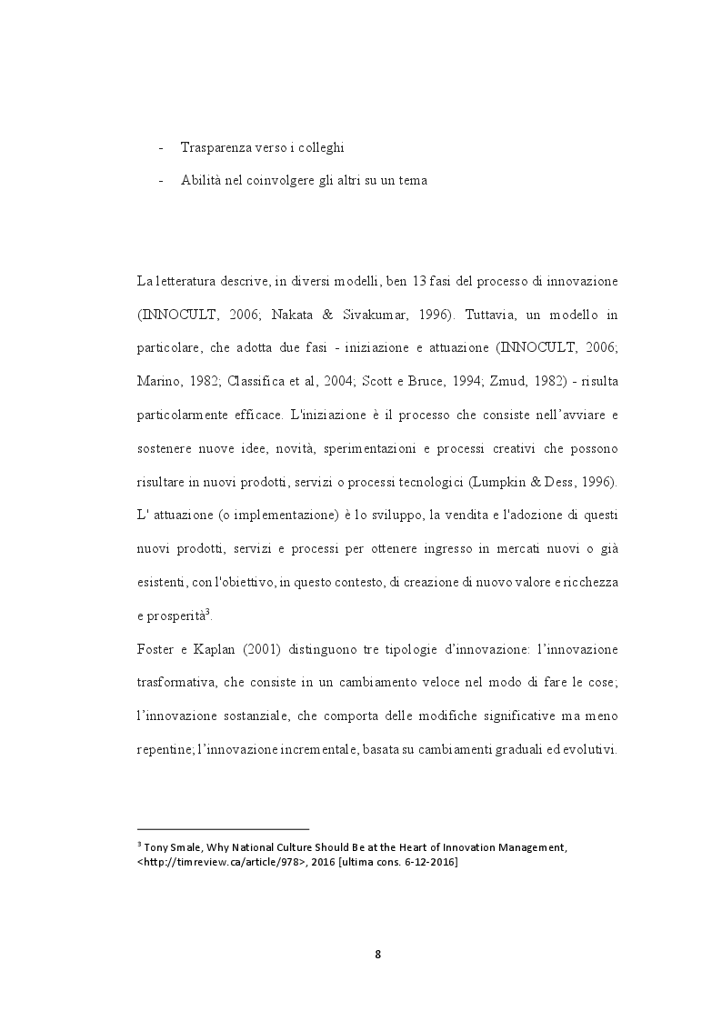Anteprima della tesi: L'impatto della cultura sui processi d'innovazione. Un confronto internazionale, Pagina 7