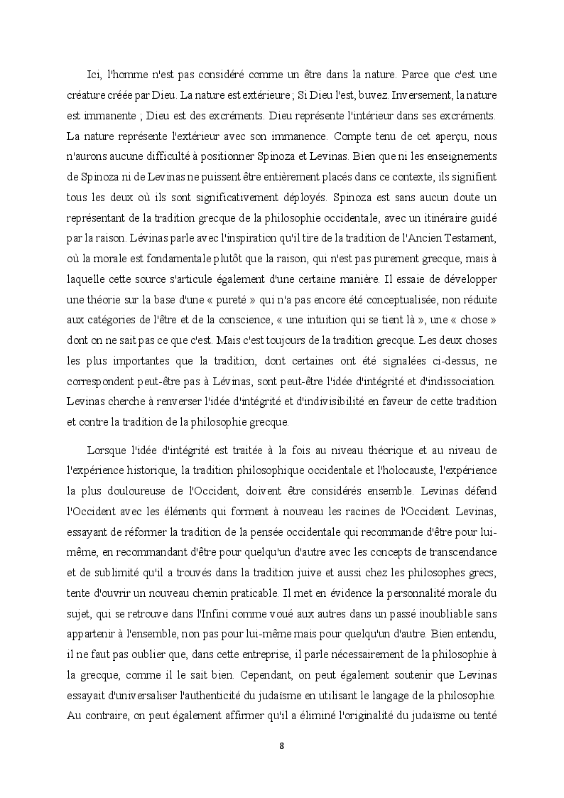 Anteprima della tesi: Spinoza et Lévinas : Une étude critique sur « l’éthique », Pagina 6