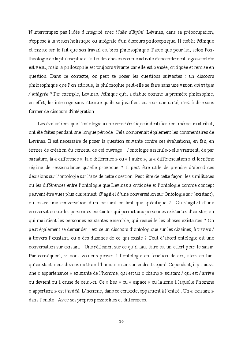 Anteprima della tesi: Spinoza et Lévinas : Une étude critique sur « l’éthique », Pagina 8