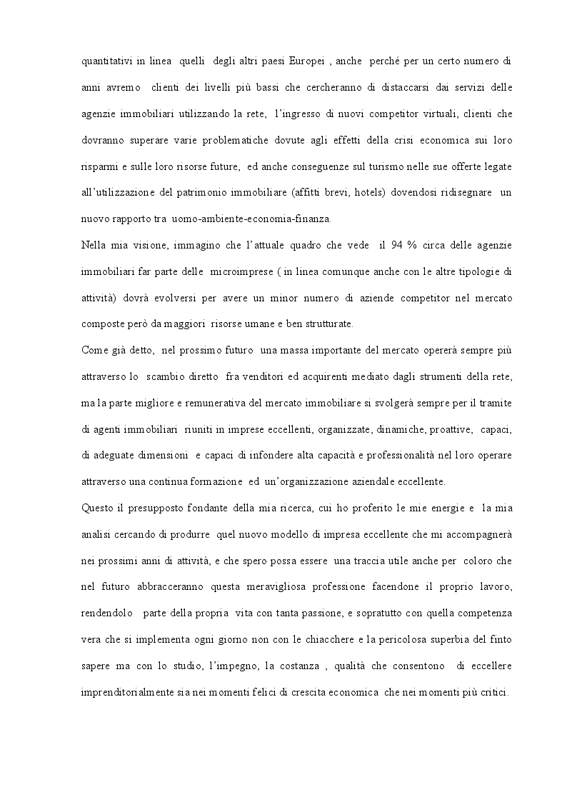 Anteprima della tesi: La Gestione eccellente delle Imprese d’Intermediazione Immobiliare - Applicazione integrata del modello delle 7S e della Balanced Scorecard, Pagina 4