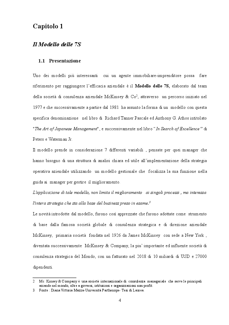Anteprima della tesi: La Gestione eccellente delle Imprese d’Intermediazione Immobiliare - Applicazione integrata del modello delle 7S e della Balanced Scorecard, Pagina 8