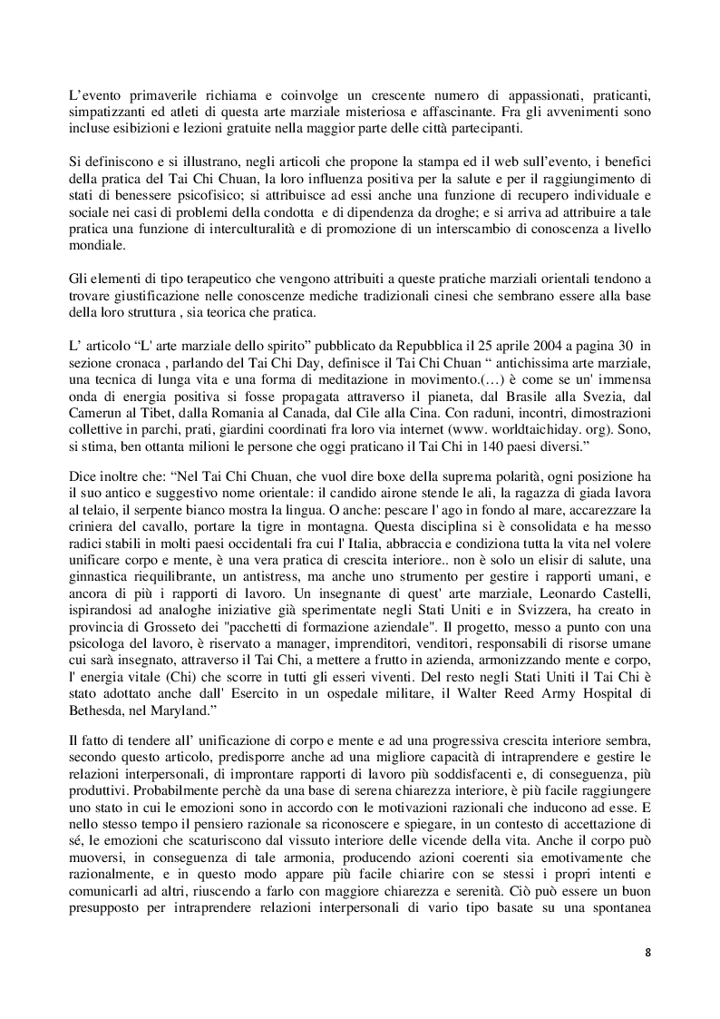 Anteprima della tesi: Aspetti psico-culturali della pratica del Tai Chi Chuan. Esperienze di maestri e praticanti a Roma, Pagina 7