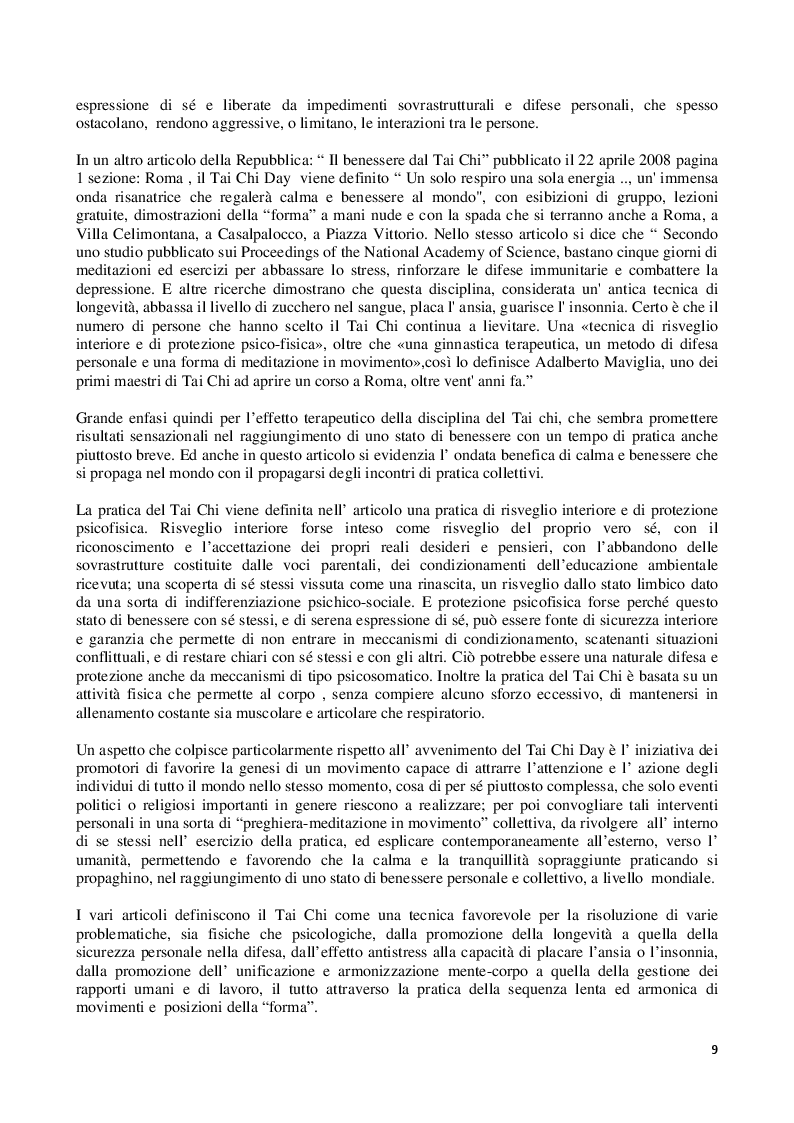 Anteprima della tesi: Aspetti psico-culturali della pratica del Tai Chi Chuan. Esperienze di maestri e praticanti a Roma, Pagina 8