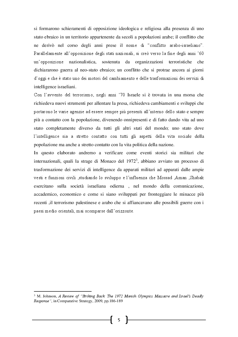 Anteprima della tesi: L’intelligence tra guerra e società. L'esperienza di Israele, Pagina 4