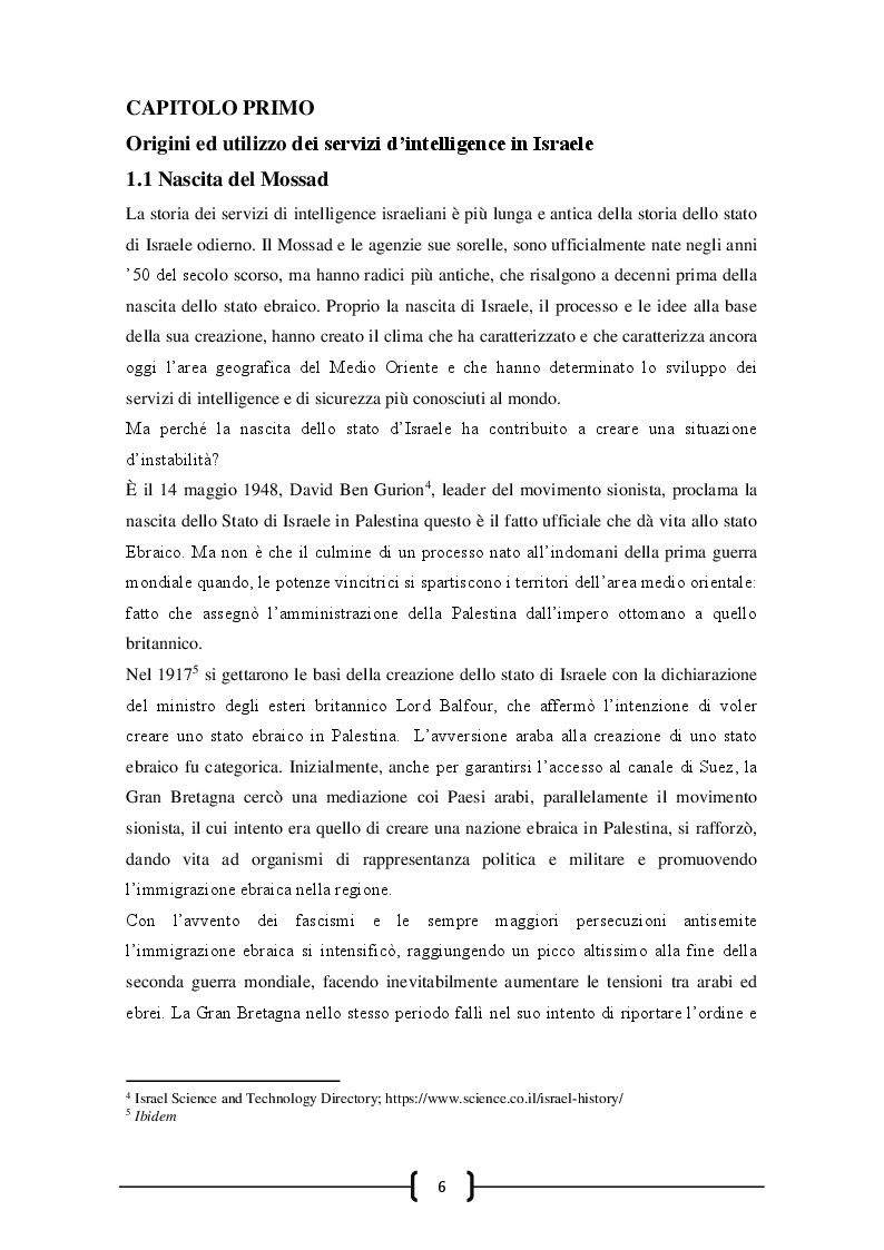 Anteprima della tesi: L’intelligence tra guerra e società. L'esperienza di Israele, Pagina 5