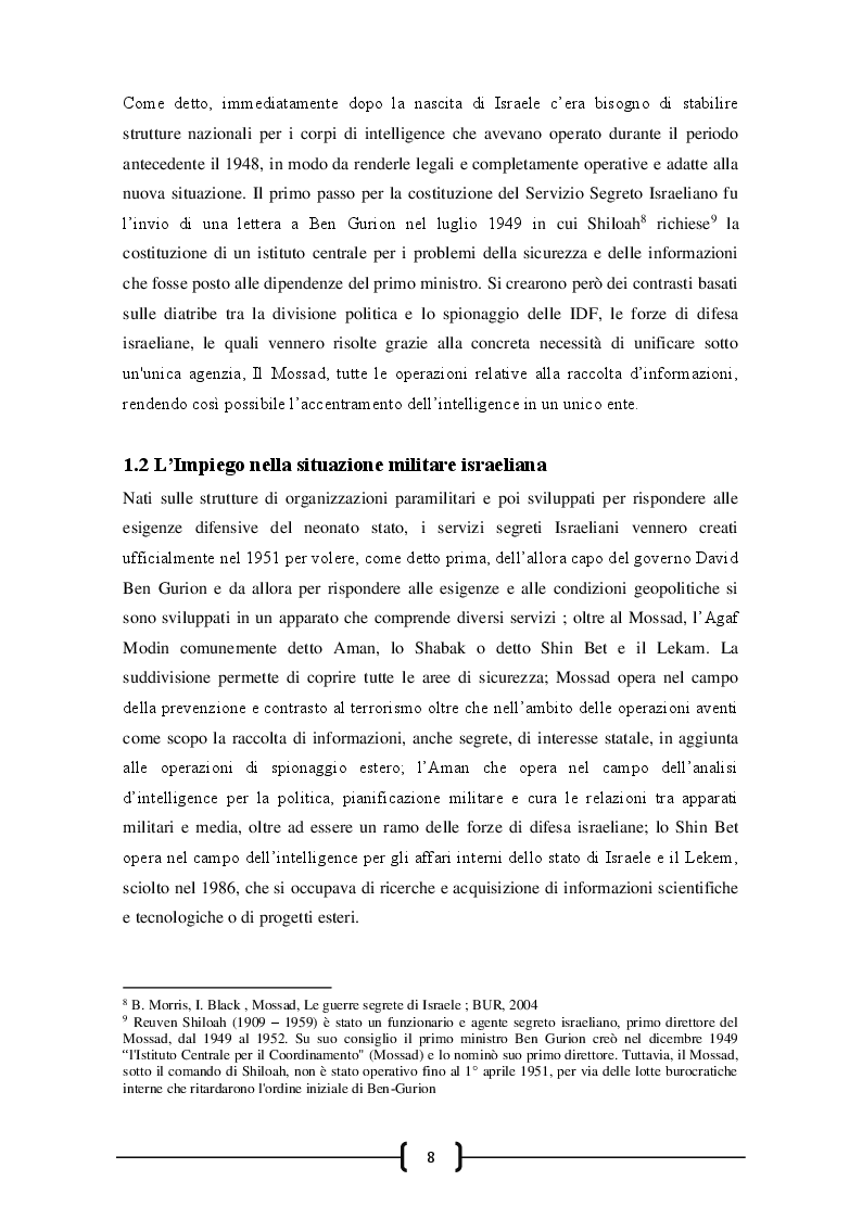 Anteprima della tesi: L’intelligence tra guerra e società. L'esperienza di Israele, Pagina 7