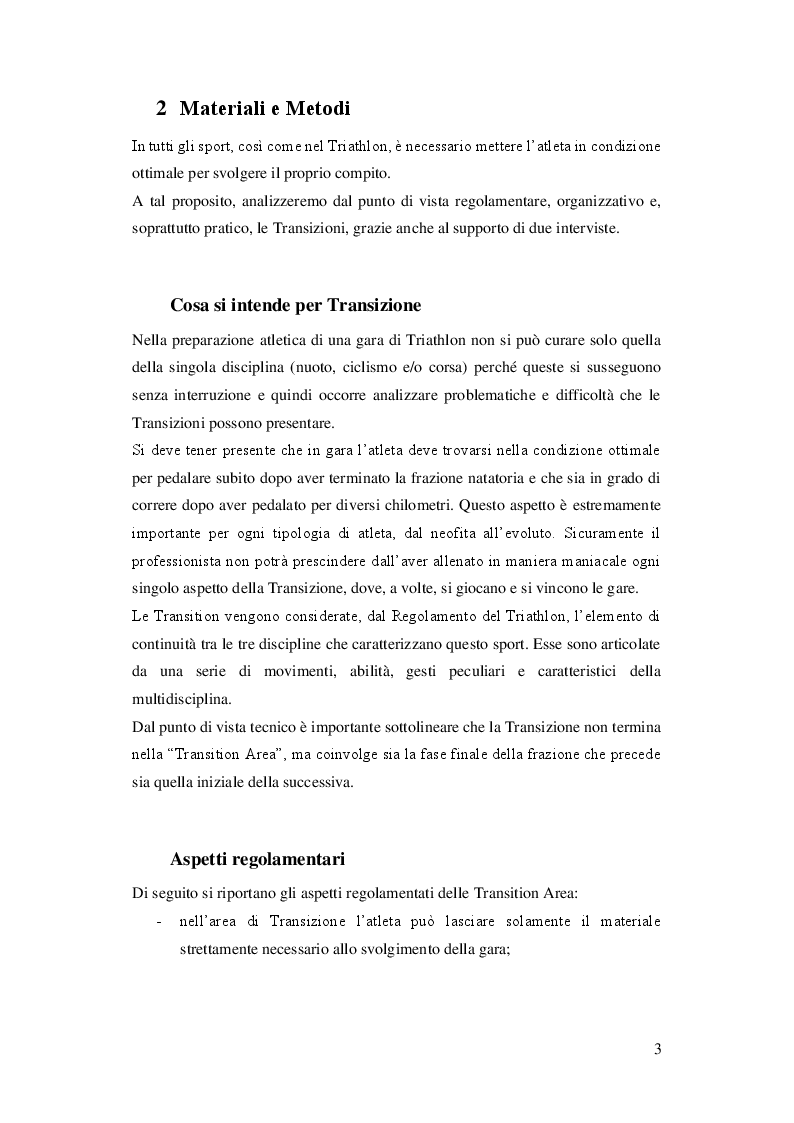 Anteprima della tesi: Dall’analisi osservativa delle "Transition Areas" durante l’Ironman Italy 2019 alla programmazione di un allenamento combinato, Pagina 3