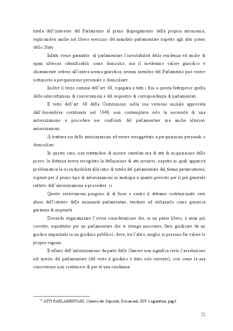 Anteprima della tesi: L'origine dell'insindacabilità parlamentare e la sua evoluzione nella giurisprudenza costituzionale, Pagina 4