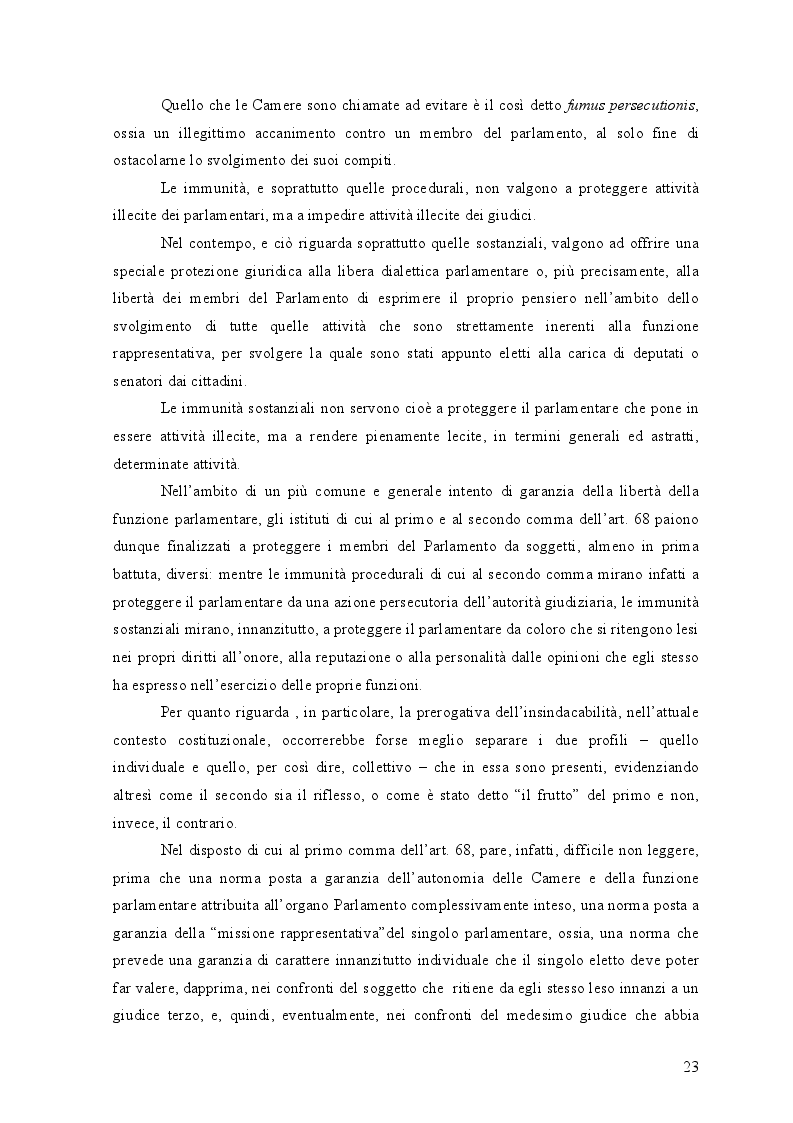 Anteprima della tesi: L'origine dell'insindacabilità parlamentare e la sua evoluzione nella giurisprudenza costituzionale, Pagina 5