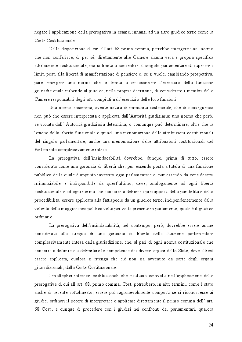 Anteprima della tesi: L'origine dell'insindacabilità parlamentare e la sua evoluzione nella giurisprudenza costituzionale, Pagina 6