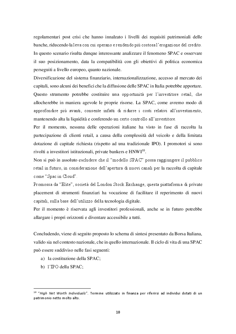Anteprima della tesi: LE SPECIAL PURPOSE ACQUISITION COMPANY. Uno strumento per raccogliere capitali e accedere alla quotazione, Pagina 7