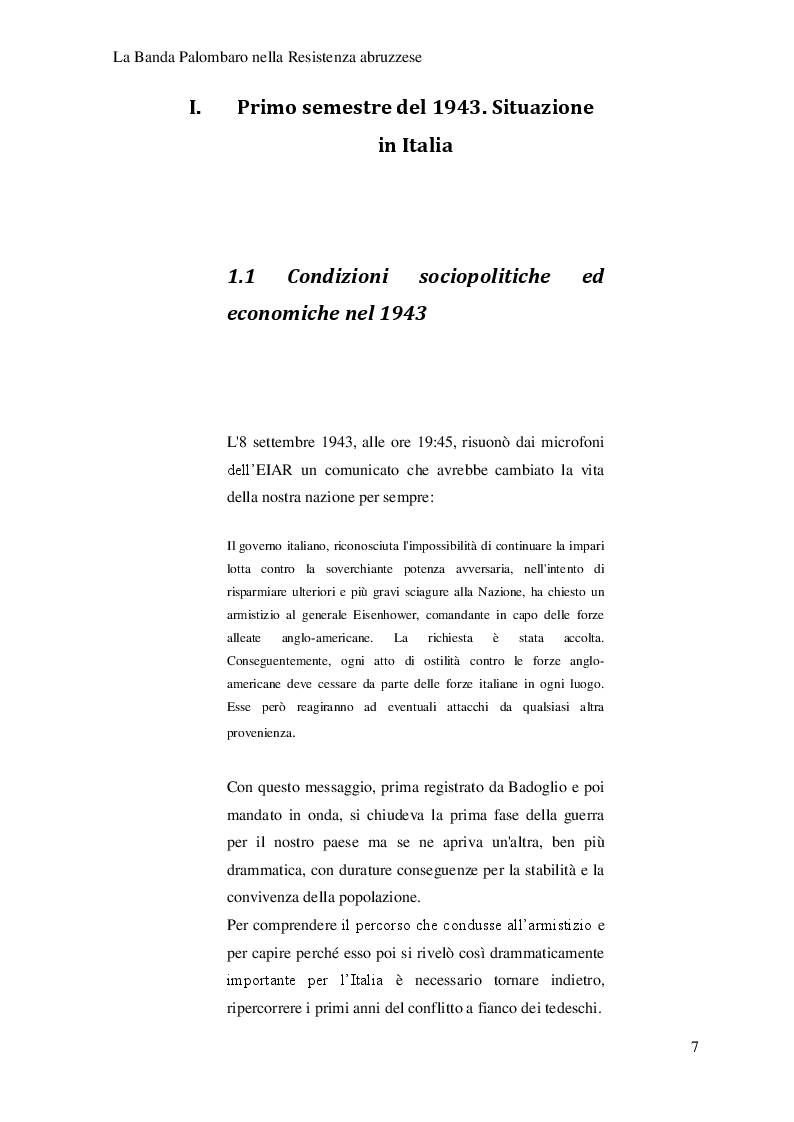Anteprima della tesi: La Banda Palombaro nella Resistenza abruzzese, Pagina 8