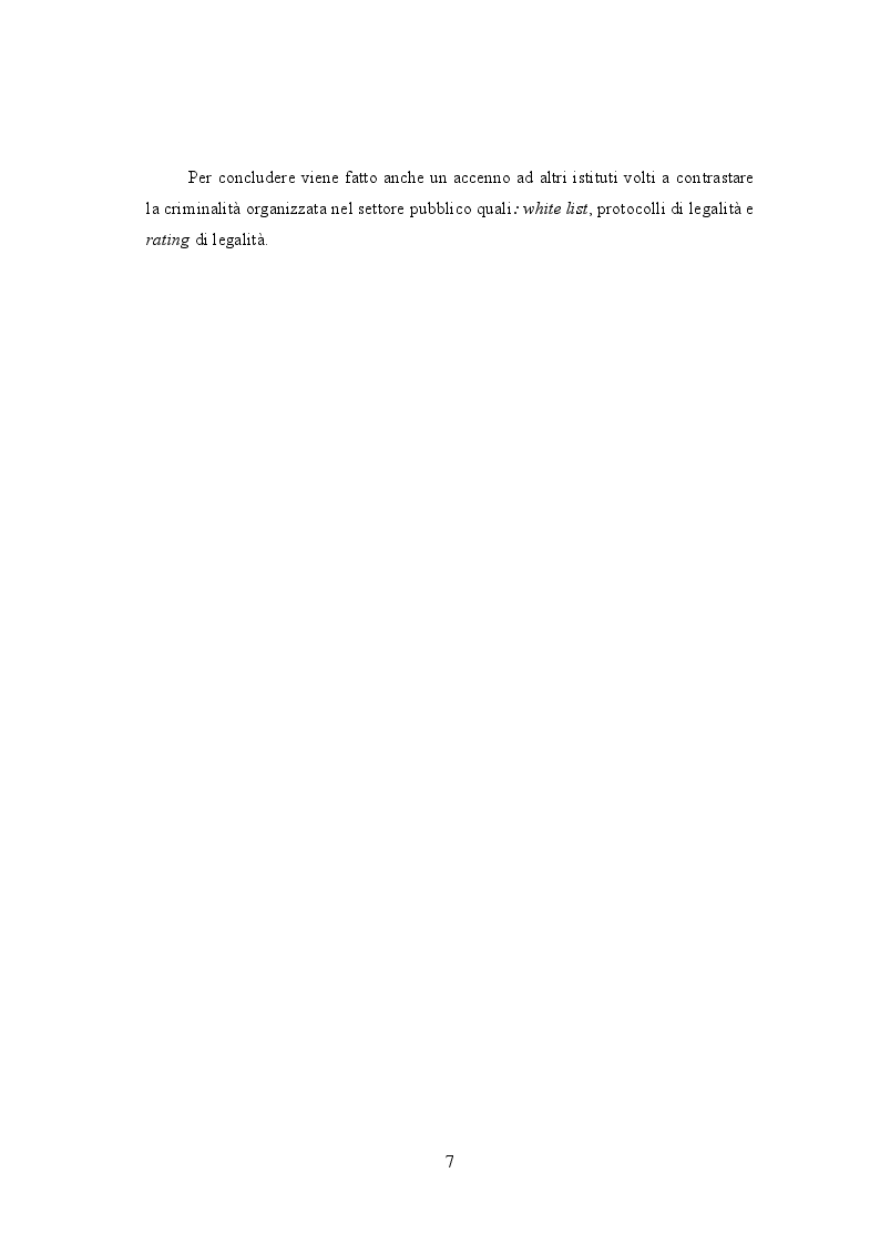 Anteprima della tesi: Il contrasto alla criminalità organizzata a mezzo delle certificazioni antimafia, Pagina 5