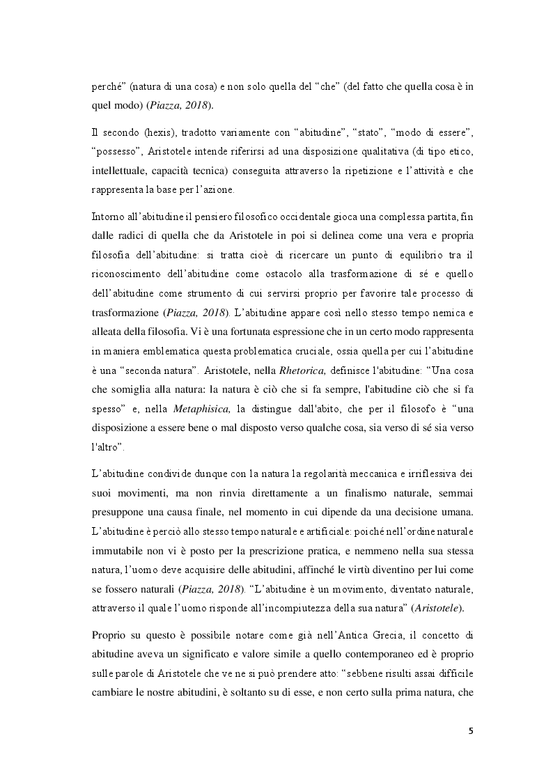 Anteprima della tesi: Psicofisiologia delle abitudini nelle attività motorie, Pagina 6