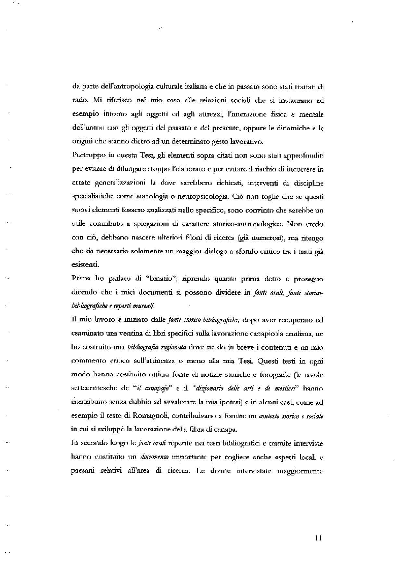 Anteprima della tesi: La ''tradizionale'' lavorazione della canapa tra Modena, Ferrara e Bologna, Pagina 5