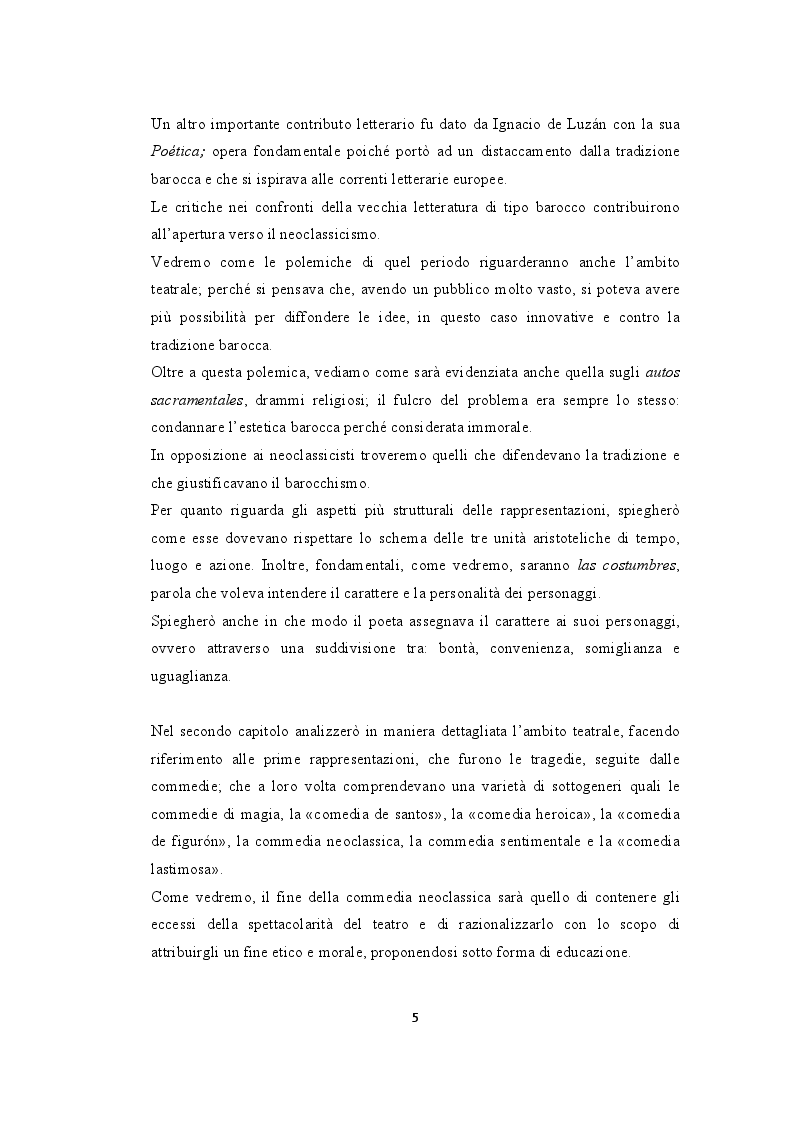 Anteprima della tesi: Il teatro spagnolo del '700: ''LA COMEDIA DE BUENAS COSTUMBRES'', Pagina 3