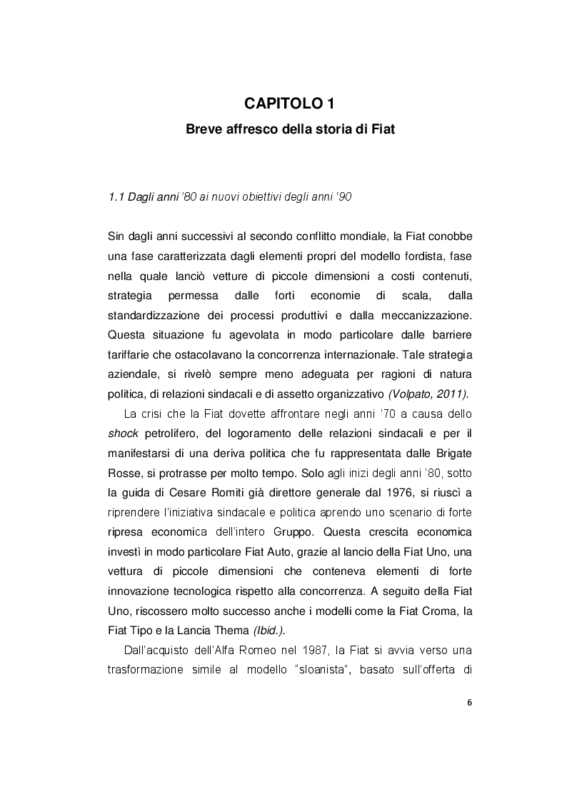Anteprima della tesi: La gestione del personale in Fiat, Pagina 4