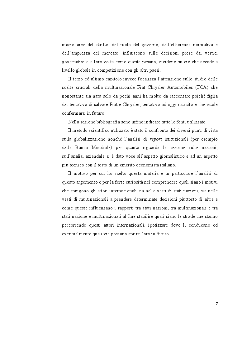 Anteprima della tesi: La globalizzazione e l’influenza dei sistemi nazione: il caso Fiat Chrysler Automobiles (FCA), Pagina 3