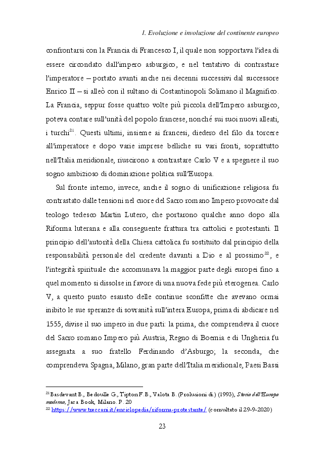 Estratto dalla tesi: La Via Europea - percorsi di integrazione e costruzione di un'identità europea e globale