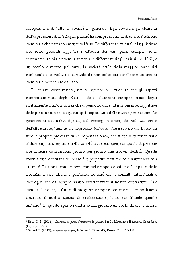 Anteprima della tesi: La Via Europea - percorsi di integrazione e costruzione di un'identità europea e globale, Pagina 5