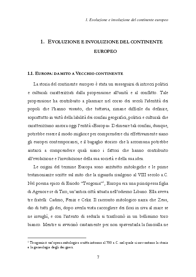 Anteprima della tesi: La Via Europea - percorsi di integrazione e costruzione di un'identità europea e globale, Pagina 8