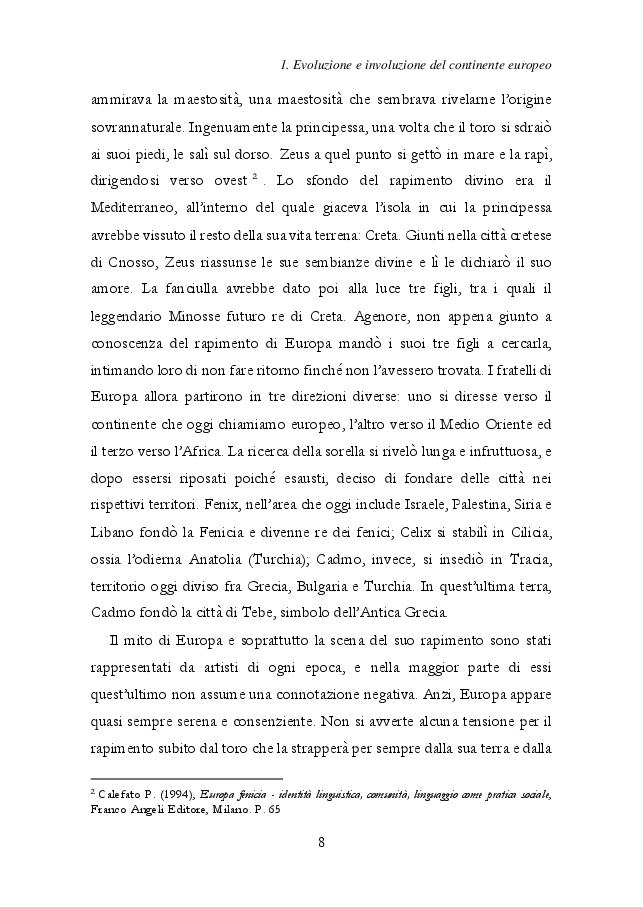 Anteprima della tesi: La Via Europea - percorsi di integrazione e costruzione di un'identità europea e globale, Pagina 9