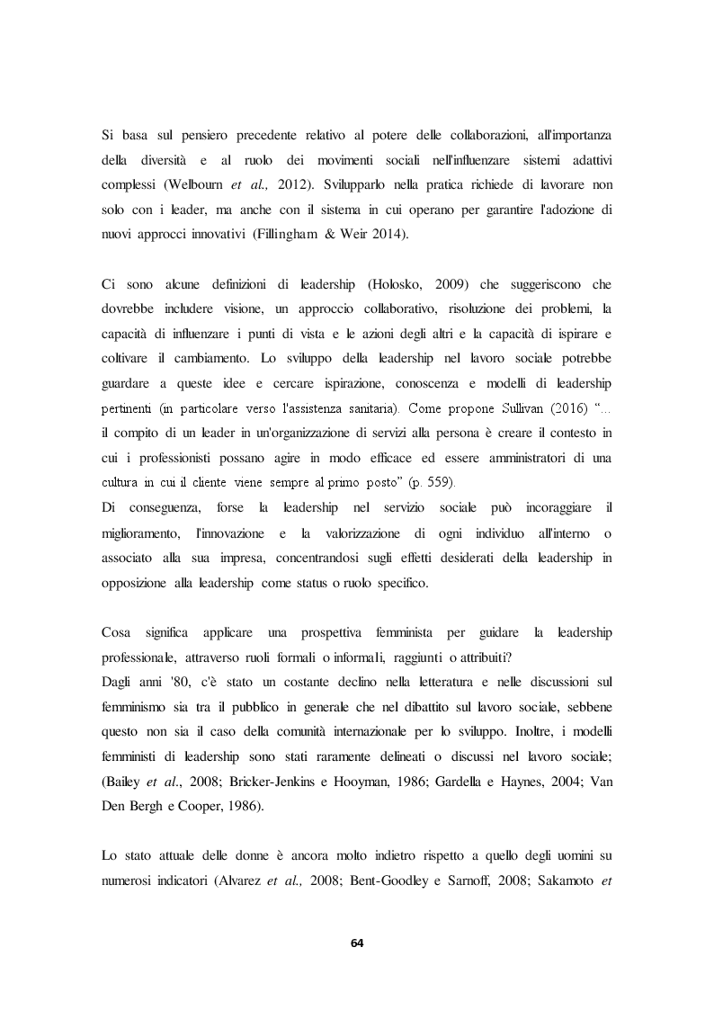 Anteprima della tesi: La leadership femminile nei contesti lavorativi del terzo settore del bellunese, Pagina 5