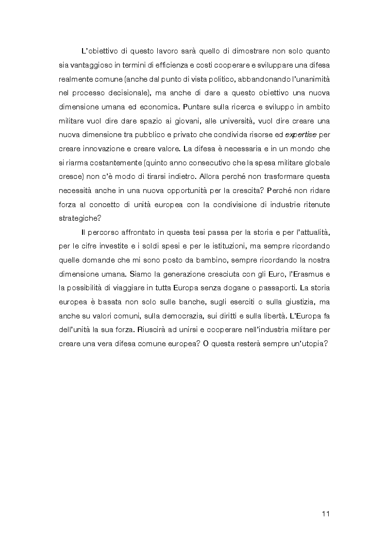 Anteprima della tesi: La Difesa comune europea. Un'opportunità di sviluppo?, Pagina 6